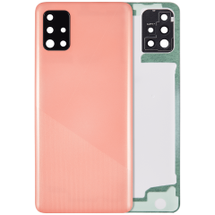 Back cover Glass With Camera Lens Compatible For Samsung Galaxy A51 4G (A515 / 2019) (Aftermarket Plus) (Prism Crush Pink)