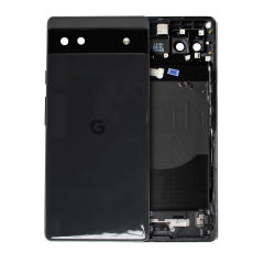 Back Housing Compatible For Google Pixel 6a (Used OEM Pull: Grade B/C) (Charcoal)