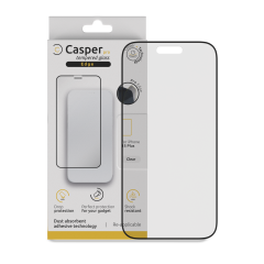 Casper Pro Edge Tempered Glass Compatible For iPhone 15 Plus / 16 Plus (Retail Pack) (Clear)