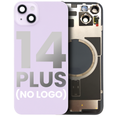 Back Glass With Steel Plate With MagSafe Magnet Pre-Installed Compatible For iPhone 14  Plus (Purple) (No Logo)