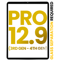 Numériseur Compatible pour iPad Pro 12,9" 3e Génération (2018) / 12,9" 4e Génération (2020) (Toutes les Couleurs) (Séparation du Verre Requise) (Premium)
