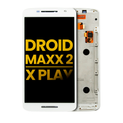 LCD Assembly With Frame Compatible For Motorola Droid Maxx 2 / Moto X Play (XT1561 / XT1562 / XT1563 / XT1565 / 2015) (Refurbished) (White)