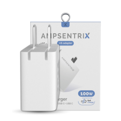 4 Plug - 100W USB Type C And USB Type A Wall Power Adapter (AmpSentrix)