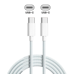 USB-C to C Braided Cable (3ft.) For iPhone / iPad (Used OEM Grade A) (Bulk Packaging) (10 Pack)