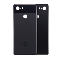 Verre de couverture arrière compatible pour Google Pixel 3 (Just Black)
