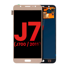 Assemblage OLED sans cadre compatible pour Samsung Galaxy J7 (J700 / 2015) (Aftermarket Plus) (Or)