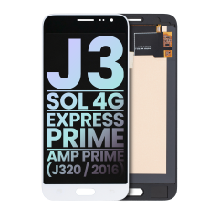 Assemblage OLED sans cadre compatible pour Samsung Galaxy J3 / Sol 4G / Express Prime / Amp Prime (J320 / 2016) (Service Pack) (Blanc)