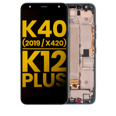 LCD Assembly With Frame Compatible For LG K40 (2019 / X420) / K12 Plus (Refurbished) (Blue)