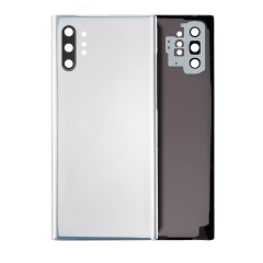 Back Cover Glass With Camera Lens Compatible For Samsung Galaxy Note 10 Plus / 5G (No Logo) (Aftermarket Plus) (Aura White)