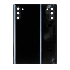 Back Cover Glass With Camera Lens Compatible For Samsung Galaxy Note 10 (No Logo) (Aftermarket Plus) (Aura Black)