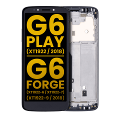 Assemblage LCD avec cadre compatible pour Motorola Moto G6 Play (XT1922 / 2018) / G6 Forge (XT1922-6 / XT1922-7 / XT1922-9 / 2018) (Version US) (Remis à neuf) (Noir)