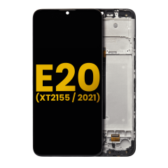 LCD Assembly With Frame Compatible For Motorola Moto E20 (XT2155 / 2021) (Refurbished) (Black)