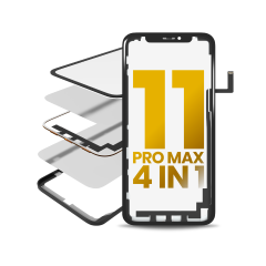 4 en 1 Long Flex (Numériseur tactile avec verre + OCA + Cadre pré-installé) Compatible pour iPhone 11 Pro Max (OCA Master)