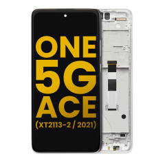 Assemblage LCD avec cadre compatible pour Motorola One 5G Ace (XT2113-2 / 2021) (Reconditionné) (Argent givré)