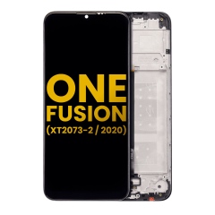 Écran LCD avec cadre compatible pour Motorola One Fusion (XT2073 / 2020) (Remis à neuf) (Noir)