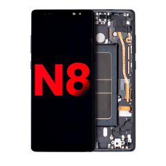 Assemblée OLED avec cadre compatible pour Samsung Galaxy Note 8 (Après-Marché Plus) (Noir Minuit)