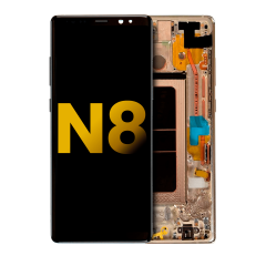 Écran OLED avec cadre compatible pour Samsung Galaxy Note 8 (reconditionné) (Maple Gold)