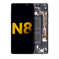 Assemblage OLED avec cadre compatible pour Samsung Galaxy Note 8 (Reconditionné) (Noir Minuit)