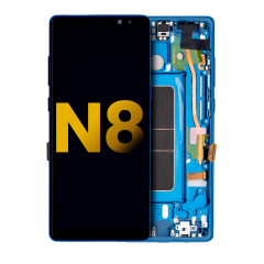 Assemblage OLED avec cadre compatible pour Samsung Galaxy Note 8 (Reconditionné) (Bleu Profond)