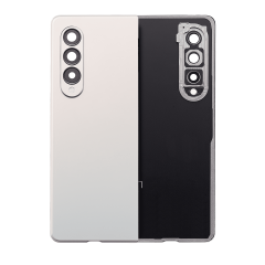 Back Cover Glass With Camera Lens Compatible For Samsung Galaxy Z Fold 3 5G (Premium) (Phantom Silver)