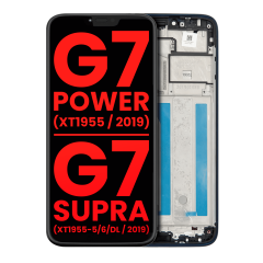 LCD Assembly With Frame Compatible For Motorola Moto G7 Power (XT1955 / 2019) / G7 Supra (XT1955-5/6/DL / 2019) (US Version) (157MM) (Aftermarket Plus) (Marine Blue)