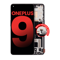 OLED Assembly With Frame Compatible For OnePlus 9 (US Version) (Aftermarket Plus) (Astral Black)