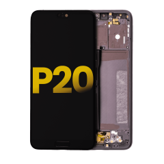 LCD Assembly With Frame Compatible For Huawei P20 (Refurbished) (Black)