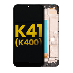 LCD Assembly With Frame Compatible For LG K41 (K400) (Refurbished) (Black)