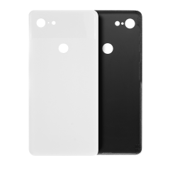 Verre de couverture arrière compatible pour Google Pixel 3 XL (Blanc Clair)