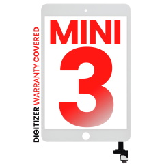 Digitizer With IC Chip Compatible For iPad Mini 3 (No Home Button Installed) (Aftermarket Pro: XO7) (White)