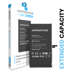 Replacement Battery Compatible For iPhone 15 (AmpSentrix Basic Extended)