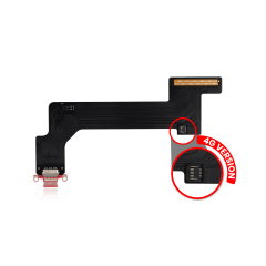 Charging Port Flex Cable Compatible For iPad 10 (2022) (4G Version) (Aftermarket Plus) (Pink)