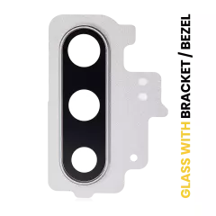 Back Camera Lens With Bracket / Bezel Compatible For Samsung Galaxy Note 10  (Aura Glow / Silver)