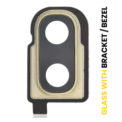 Back Camera Lens With Bracket / Bezel Compatible For Samsung Galaxy Z Flip 4G (F700) / Z Flip 5G (F707) (Mirror Gold）