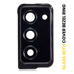 Objectif de caméra arrière avec anneau de contour de couverture compatible pour Samsung Galaxy Z Fold 2 5G (F916) (Mystic Black)
