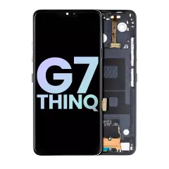 LCD Assembly With Frame Compatible For LG G7 ThinQ (Genuine OEM) (Black)