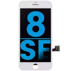LCD Assembly With Steel Plate Compatible For iPhone 8 / SE (2020 / 2022) (Aftermarket: AQ7) (White)