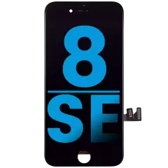 LCD Assembly With Steel Plate Compatible For iPhone 8 / SE (2020 / 2022) (Aftermarket: AQ7) (Black)