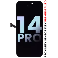 Assemblage OLED avec flex de capteur de proximité préinstallé compatible pour iPhone 14 Pro (Service Pack)