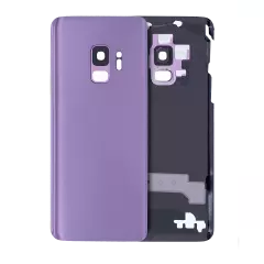 Dos en verre avec lentille de caméra compatible pour Samsung Galaxy S9 (sans logo) (Aftermarket Plus) (lilas pourpre)