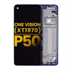 Assemblage LCD avec cadre compatible pour Motorola One Vision (XT1970 / 2019) / P50 (Réconditionné) (Sapphire Gradient)