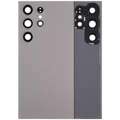 Back Cover Glass With Camera Lens Compatible For Samsung Galaxy S24 Ultra 5G (No Logo) (Aftermarket Plus) (Titanium Gray)