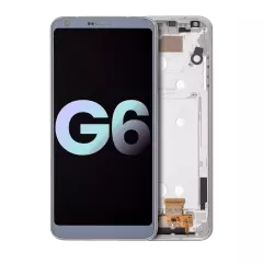 LCD Assembly With Frame Compatible For LG G6 (Genuine OEM) (Ice Platinum Silver)