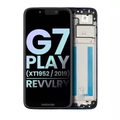 LCD Assembly With Frame Compatible For Motorola Moto G7 Play (XT1952  / 2019) / T-Mobile Revvlry (Genuine OEM) (Starry Black)