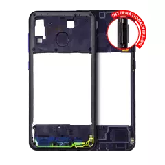 Mid-Frame Housing Compatible For Samsung Galaxy A20 (A205 / 2019) (International Version) (Aftermarket Plus) (Deep Blue)