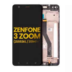 LCD Assembly With Frame Compatible For Asus ZenFone 3 Zoom (ZE553KL / 2017) (Refurbished) (Black)