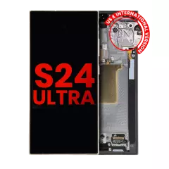 OLED Assembly With Frame Compatible For Samsung Galaxy S24 Ultra (US & International Version) (Aftermarket Plus) (Titanium Black)