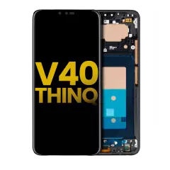 OLED Assembly With Frame Compatible For LG V40 ThinQ (Refurbished) (Black)