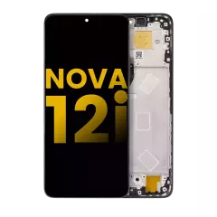 LCD Assembly With Frame Compatible For Huawei Nova 12i (Refurbished) (Black)