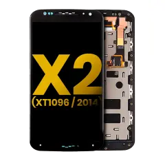 LCD Assembly With Frame Compatible For Motorola Moto X2 (XT1096 / 2014) (Refurbished) (Black)
